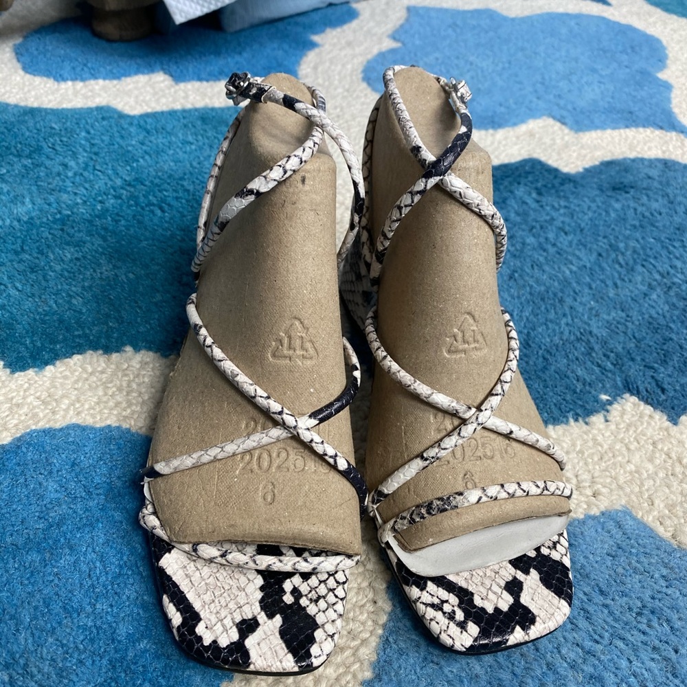 Marc Fisher Snake Print Heel Sandals